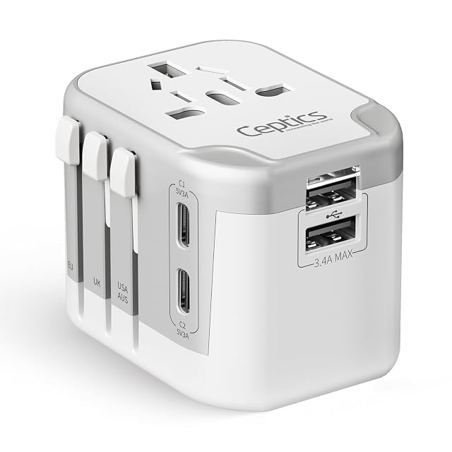 Adaptador de viaje internacional Ceptics 5 en 1